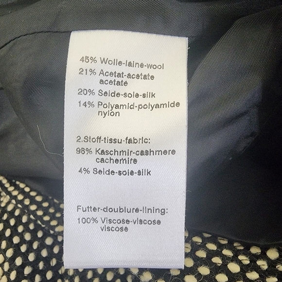 NWOT Akris Wool Black White Blazer Jacket Size 14 - Picture 9 of 12